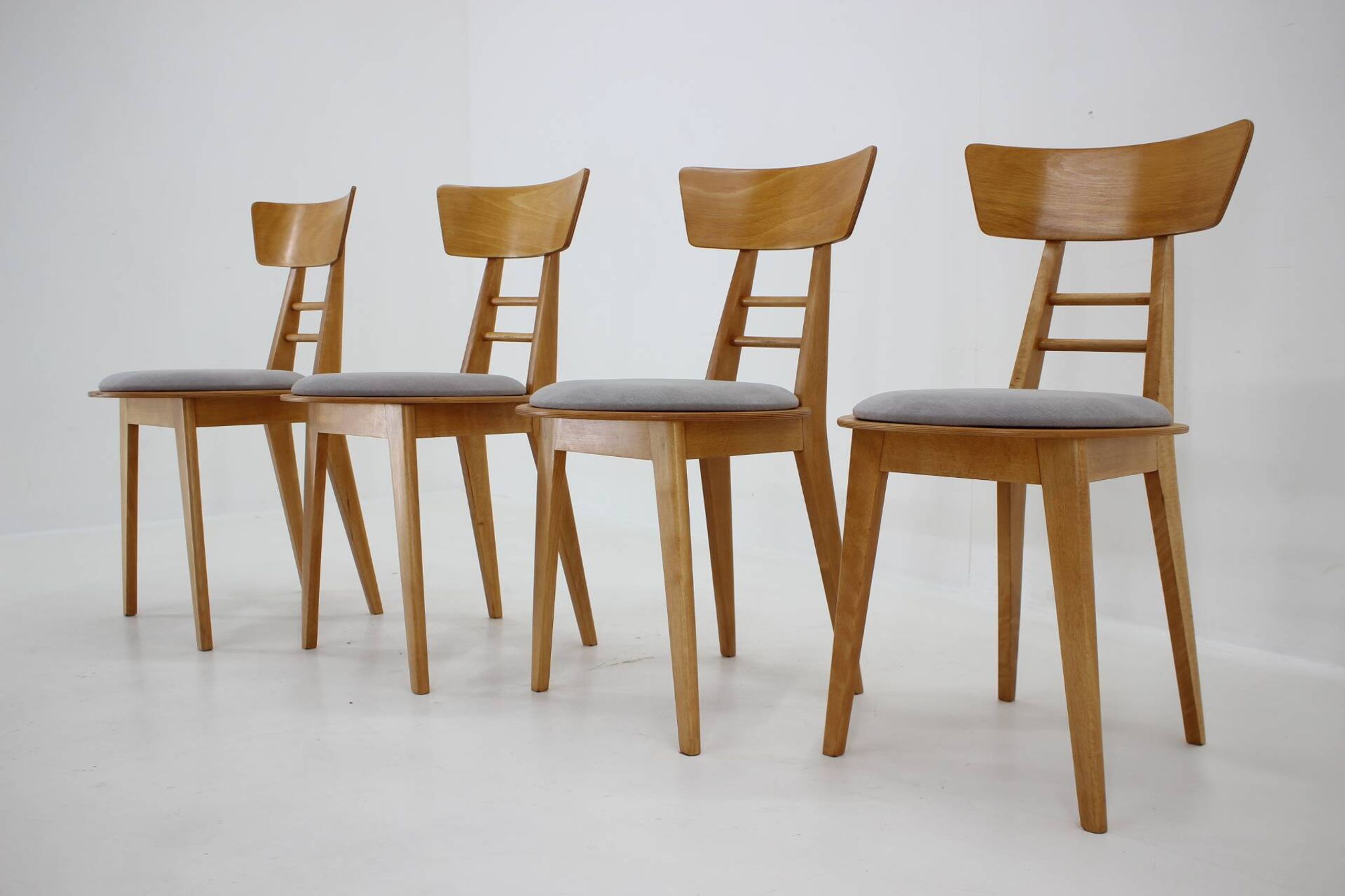 Four Dining Chairs by Ton, Czechoslovakia