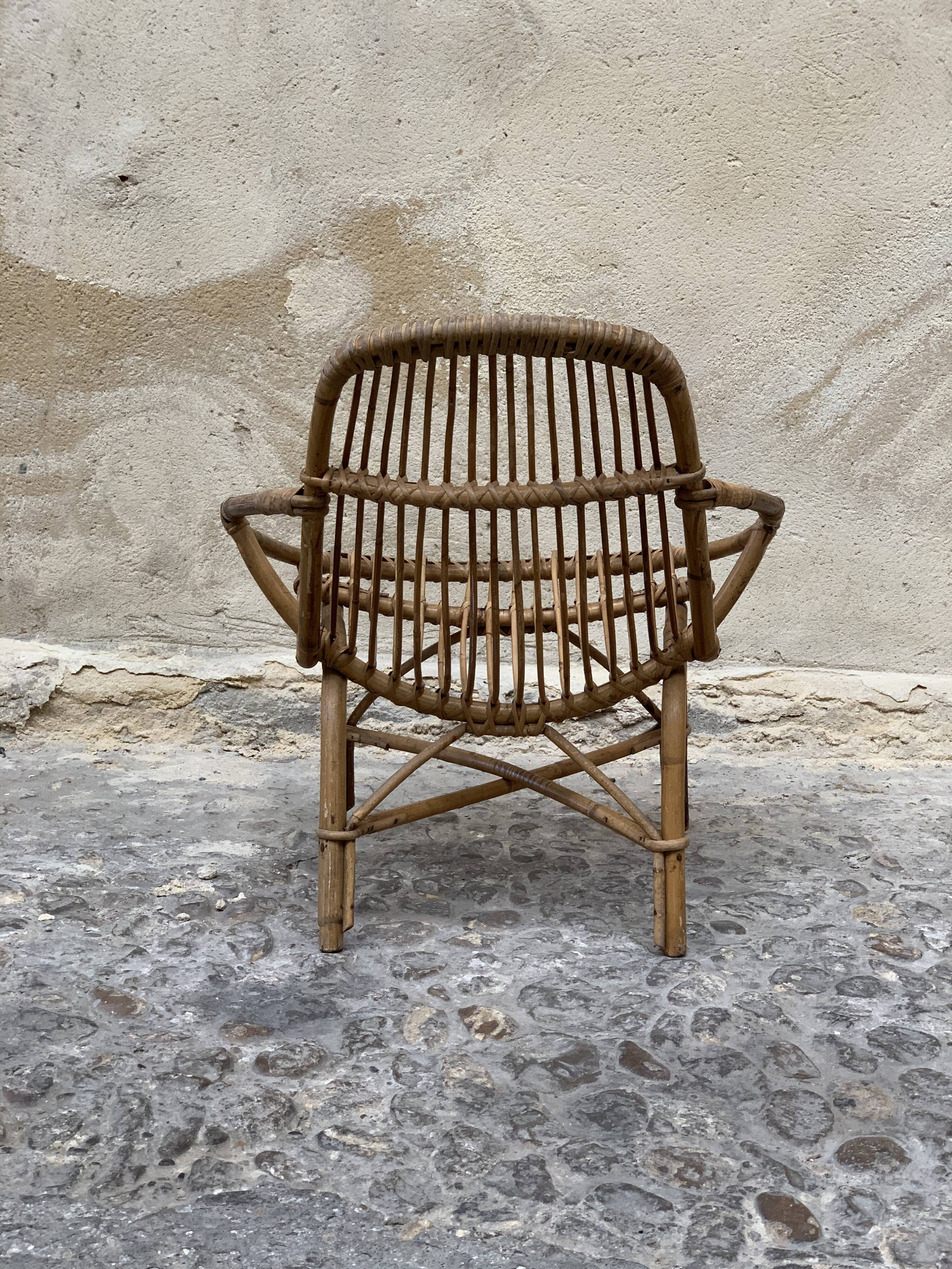 Rattan armchair