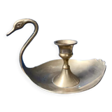 Brass swan candle holder