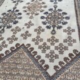 Large Persian rug beige brown wool knotted handmade 250x350cm
