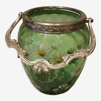 Pot en verre ou vase peint
