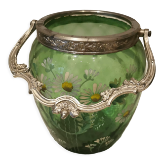 Pot en verre ou vase peint