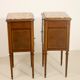 Pair of marquetry bedside tables decorated in marble façade Brèche d'Aleppo. Ref Toulouse.