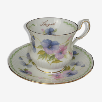 Tea cup and saucer English porcelain Queen's rosina China-August+décor of thoughts