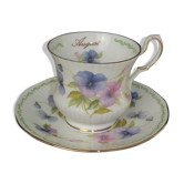 Tea cup and saucer English porcelain Queen's rosina China-August+décor of thoughts