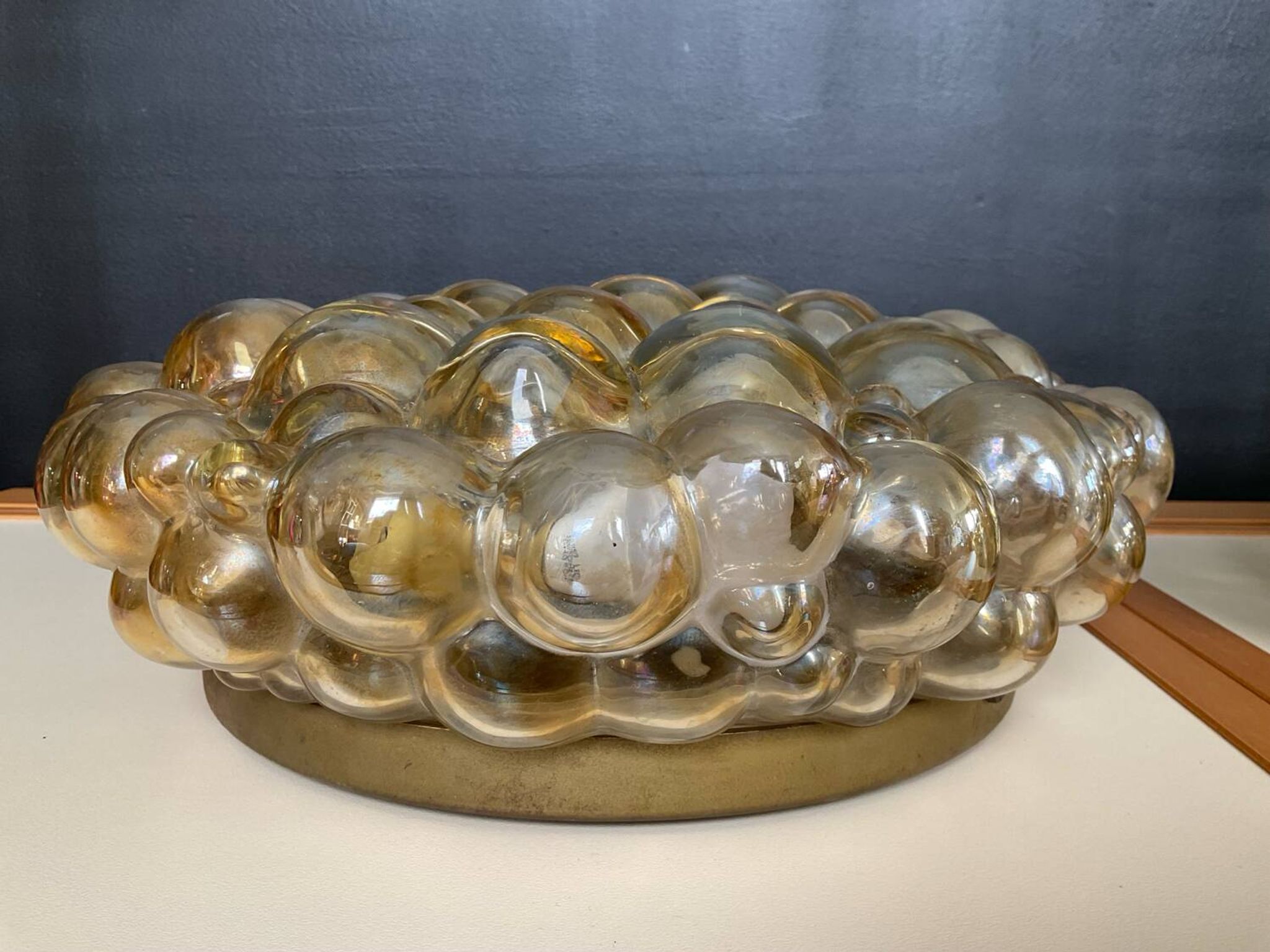 Pair of Bubble-Helana Tynell wall lights or ceiling lights from the 1970s.