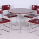 Czech Bauhaus Chrome Dining Table and Chairs attributed to Hynek Gottwald, 1930s, Set of 5