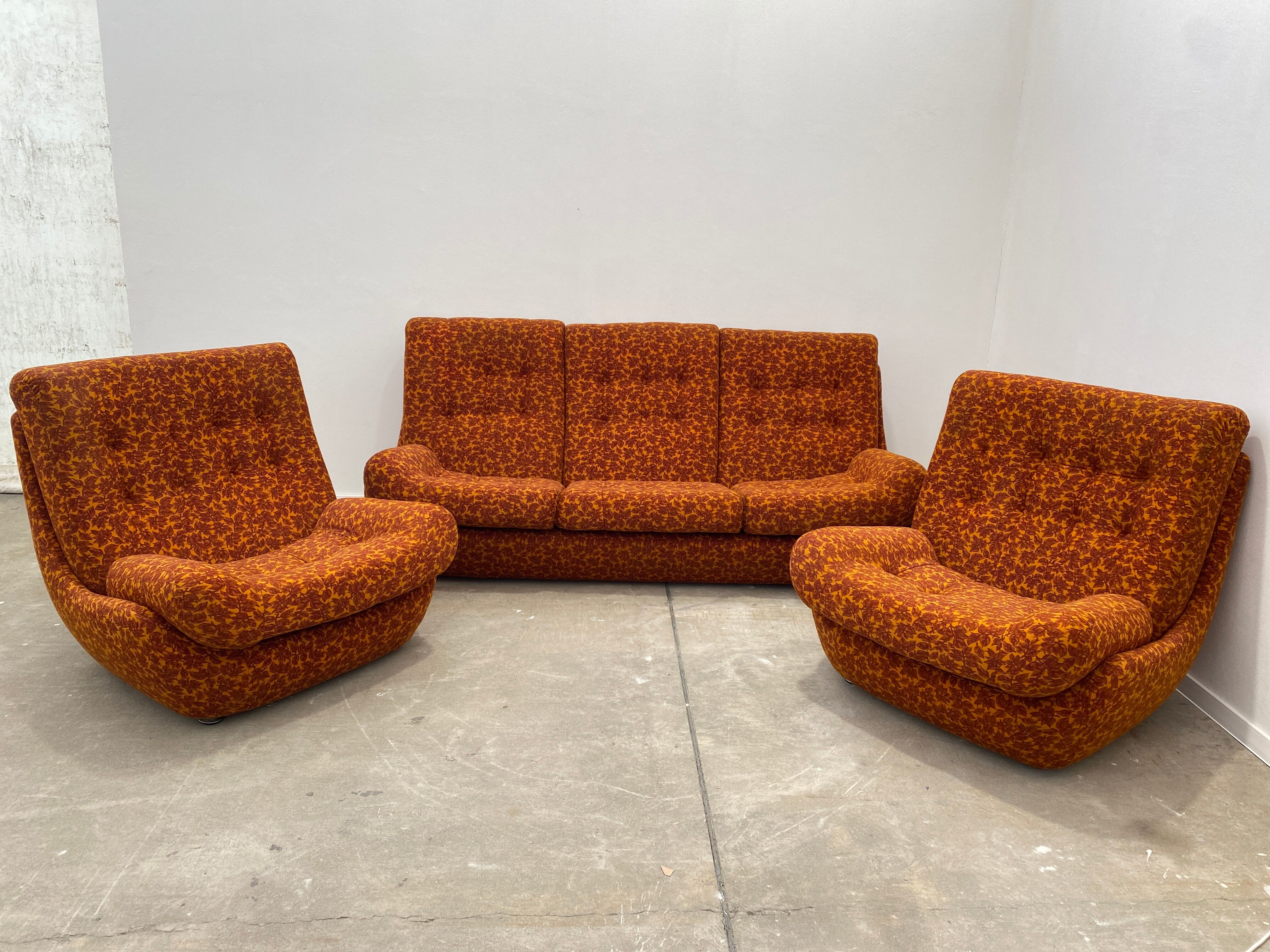 eastern bloc vintage living room set by jitona, czechoslovakia, 1970s