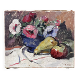 Table 1900 "Anemones and Fruits" signed J. Uhli