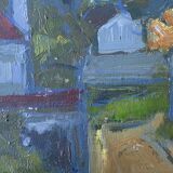 Vintage Landscape Painting“Paysage aux Robinson” By Svan Grandin 1906-1982