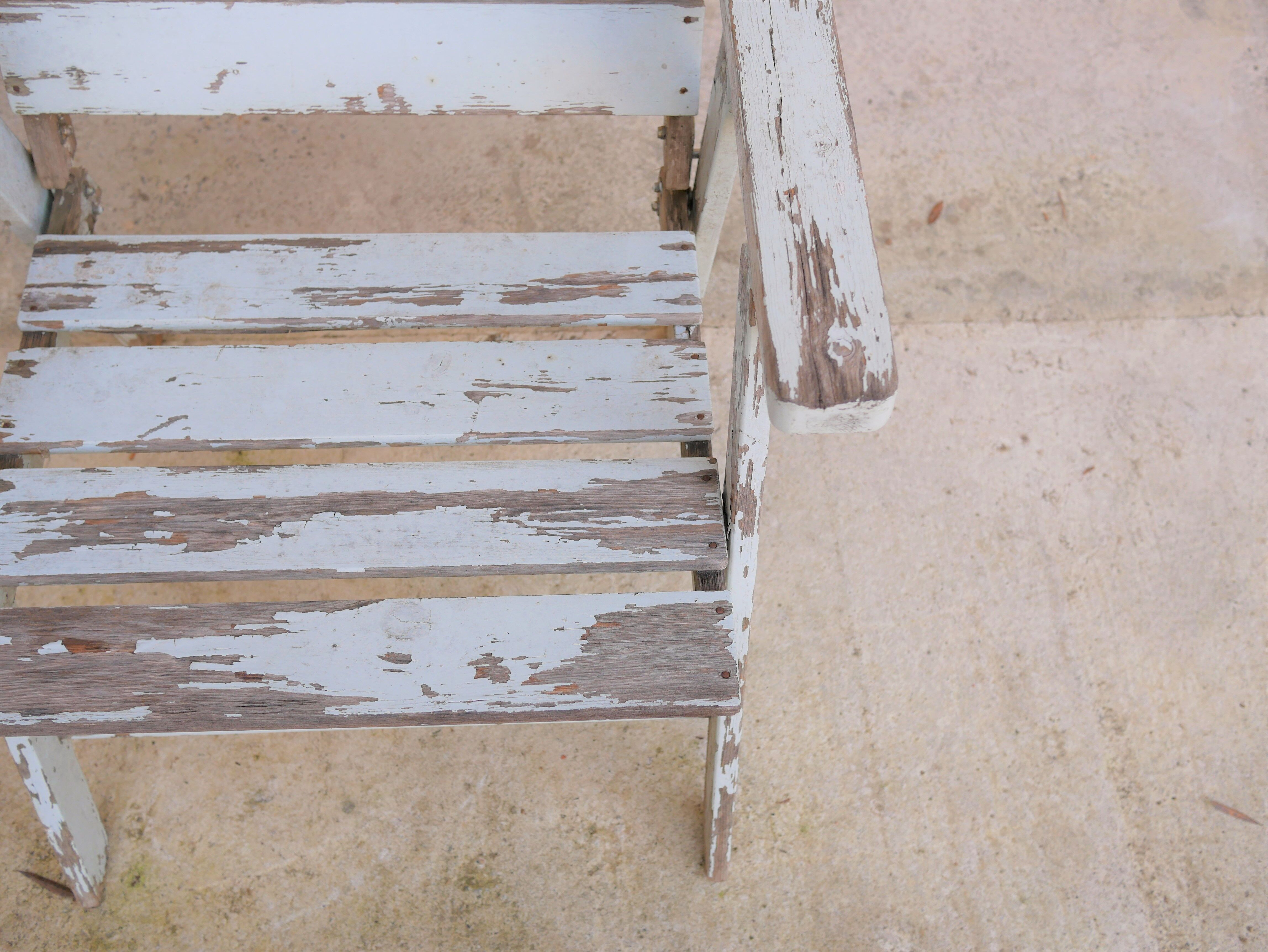 Vintage wooden folding garden chair