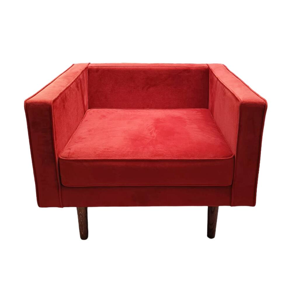 Square copper-colored fireside chair