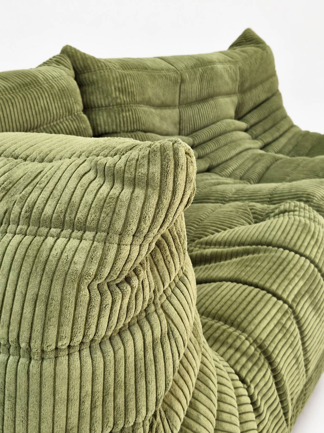 Michel Ducaroy for Ligne Roset Olive Togo 2-seat Sofa and corner seat, Set of 2