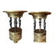 Italian Empire Bronze and Brass Tazzas with Sphinxes, 1800s, Set of 2