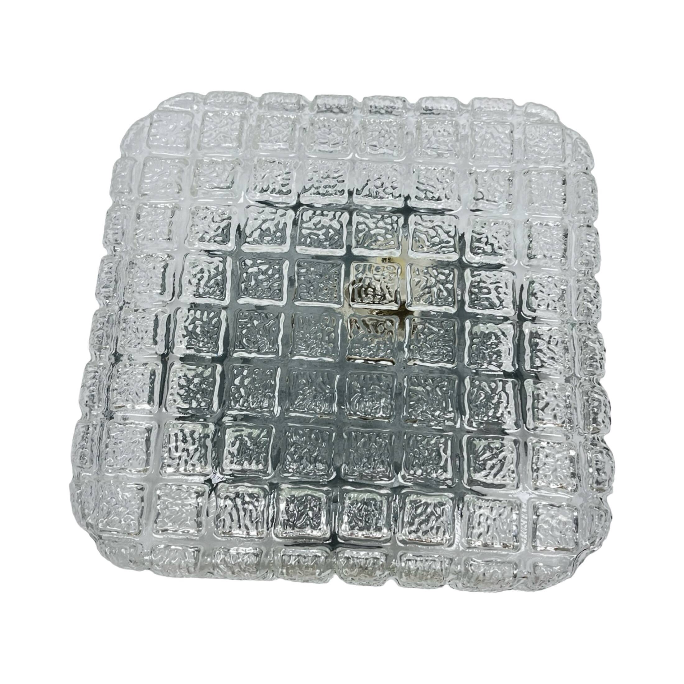 Cube Glass ceiling lamp – Staff Leuchten, Germany 1970s.