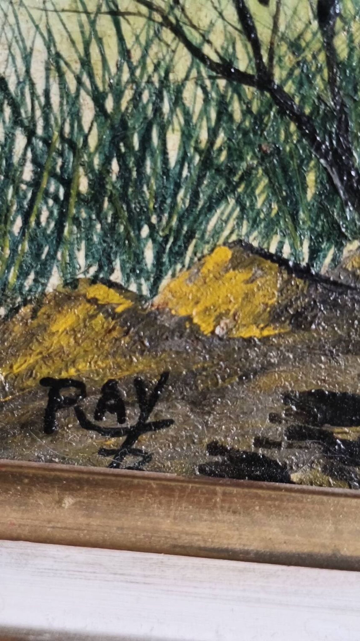 Tableau huile sur toile paysage signé