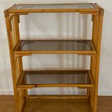 Bamboo and smoked glass shelf