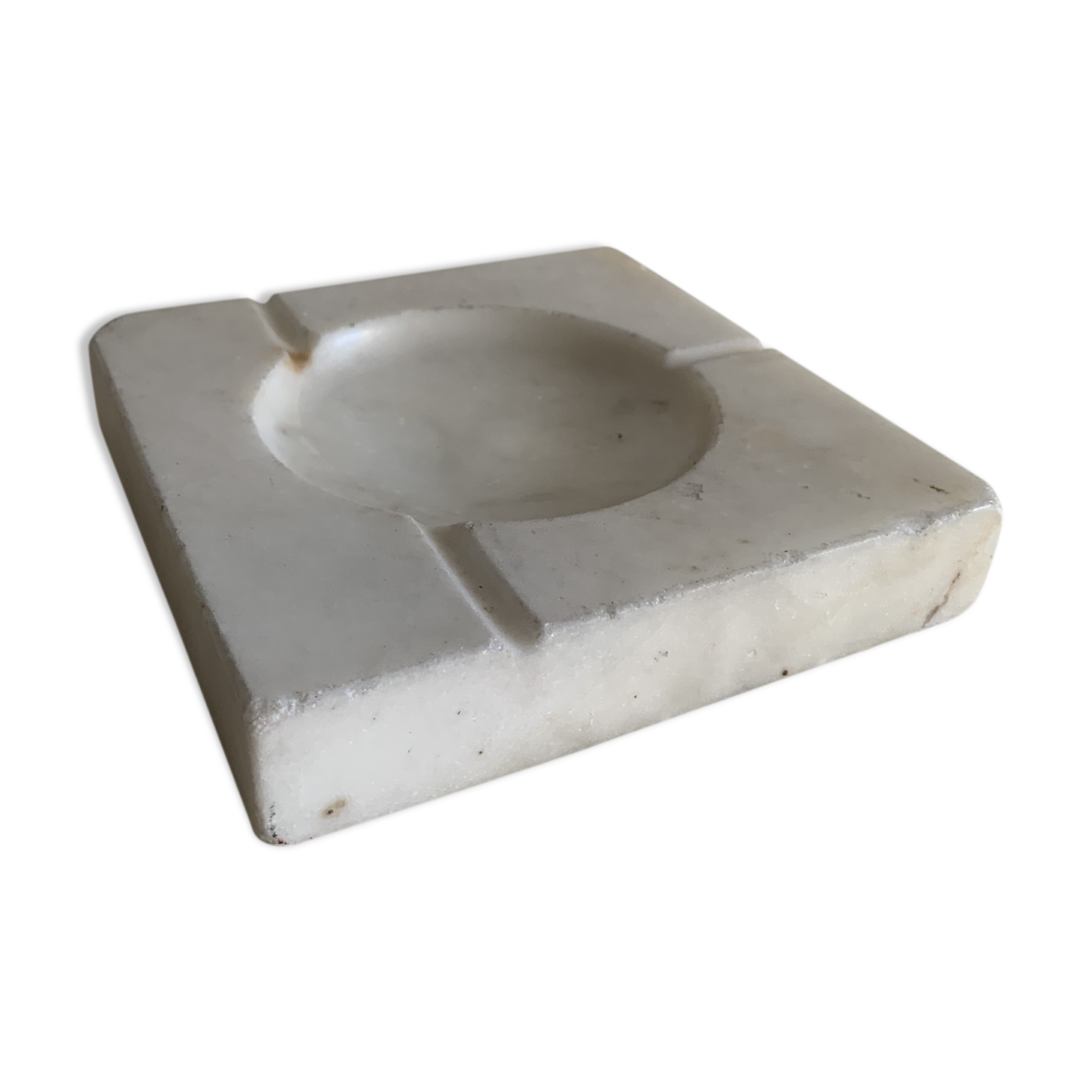 Square ashtray in white marble