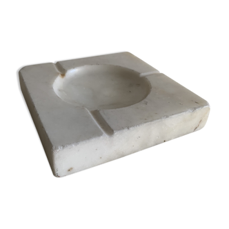 Square ashtray in white marble