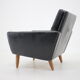 1960s black lether danish armchair