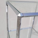 Designer chrome column display shelf - 1970s