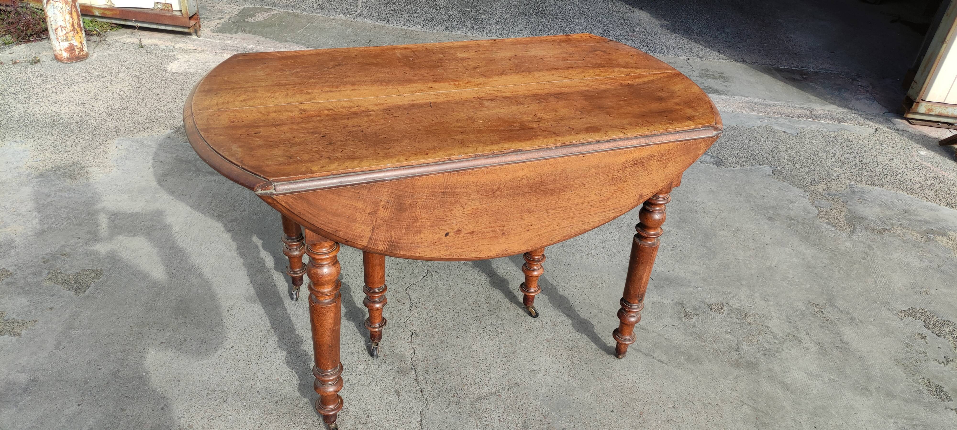Table 6 pieds louis philippe noyer 2m25