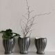 Series of 3 black and white ceramic pots 1950