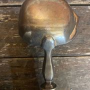 Old Silver-Plated Metal Serving Spoon + Porcelain Handle