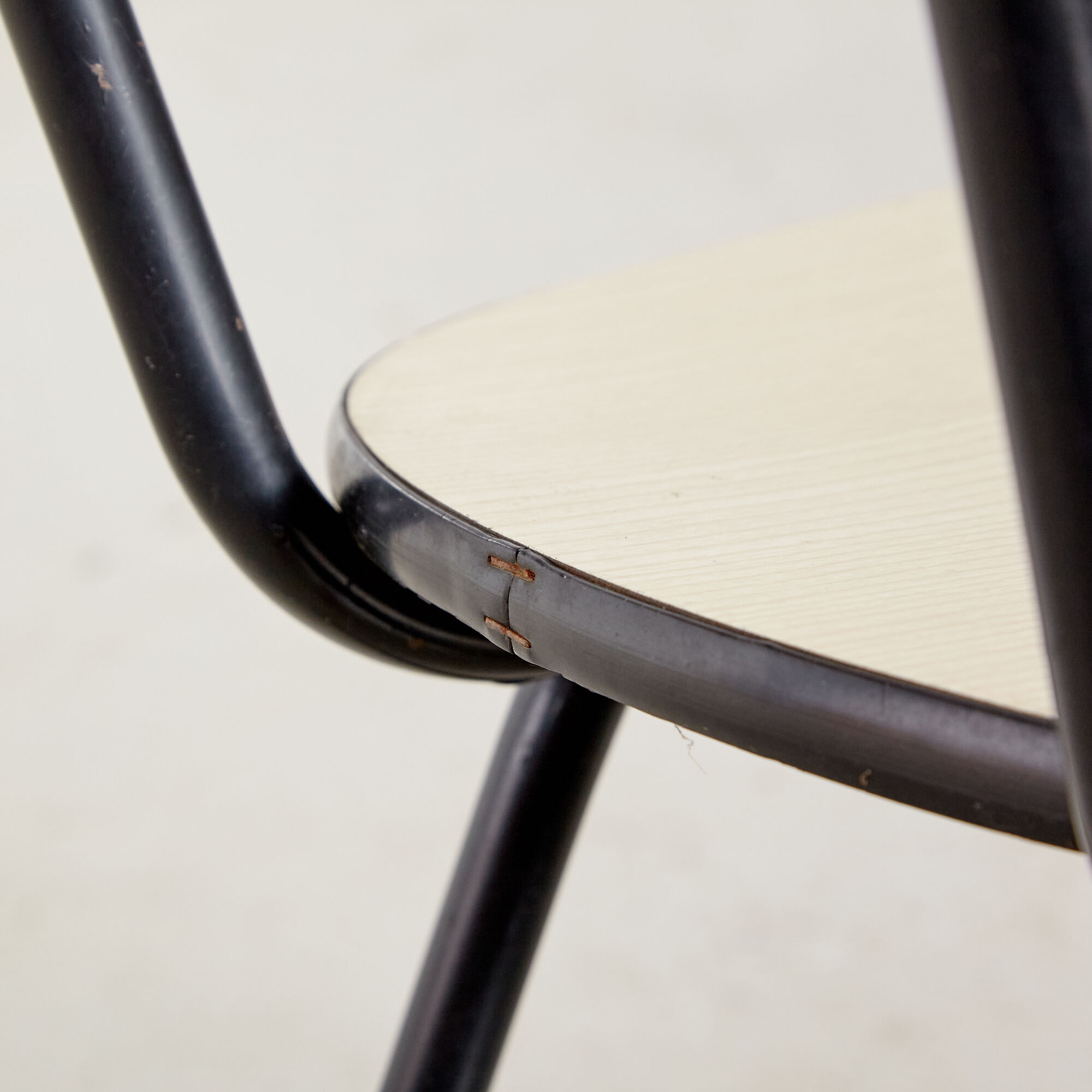 School chair on metal frame