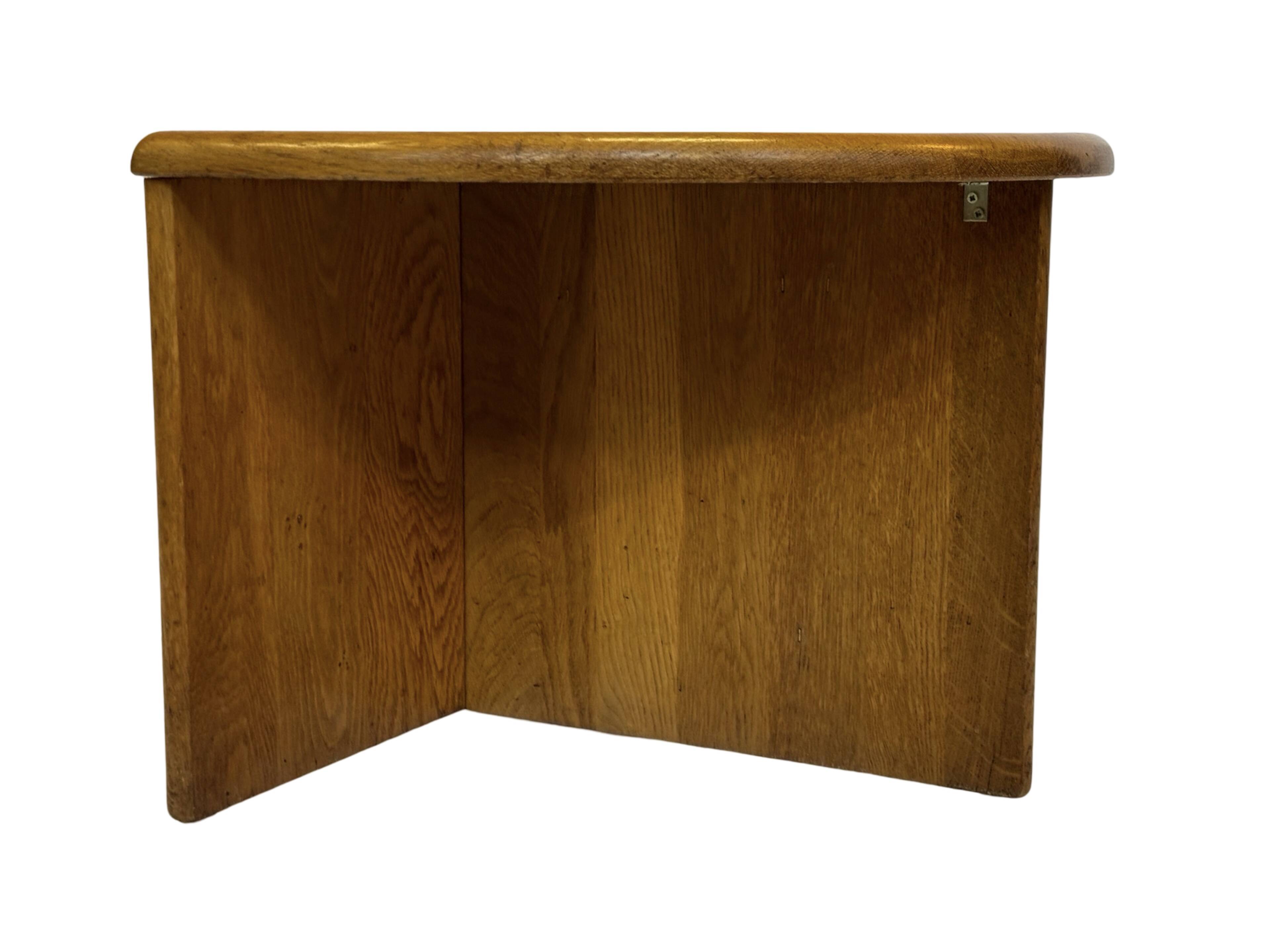 Vintage Side Table In Oak Minimalist 80's Design