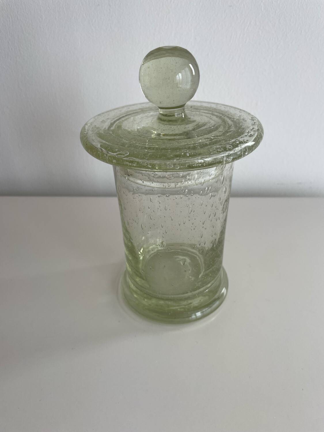 Biot France glass pot with lid