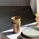 Set of 6 handmade ceramic deep plates in glazed beige D19.5 H4