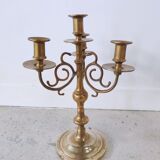 Pair of four-light candle holders in gilded brass