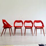 4 Louis Paolozzi red chairs