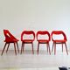 4 Chaises Louis Paolozzi rouge