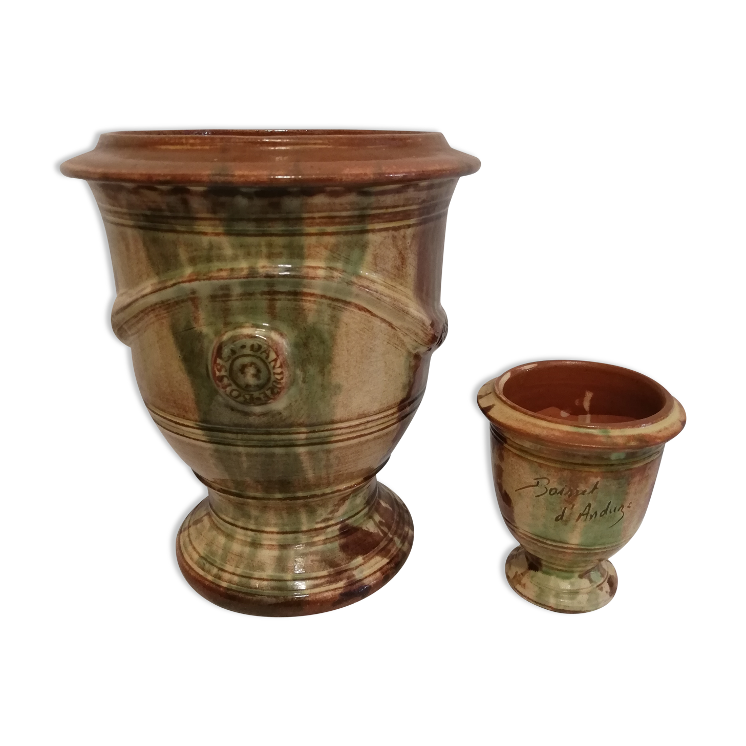 Two Terracotta Boisset planters
