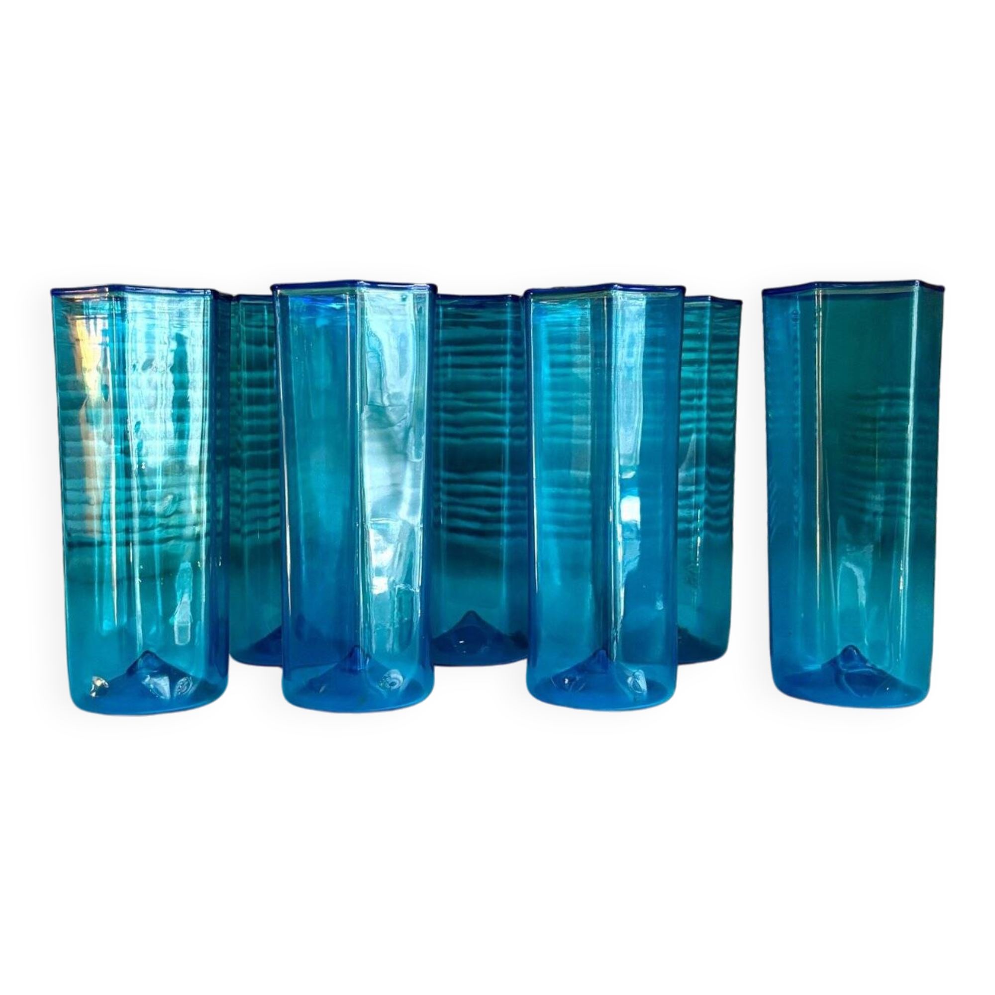 7 Murano glass glasses by Carlo Scarpa for Venini, Italy