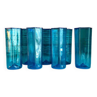 7 verres en verre de Murano par Carlo Scarpa pour Venini, Italie