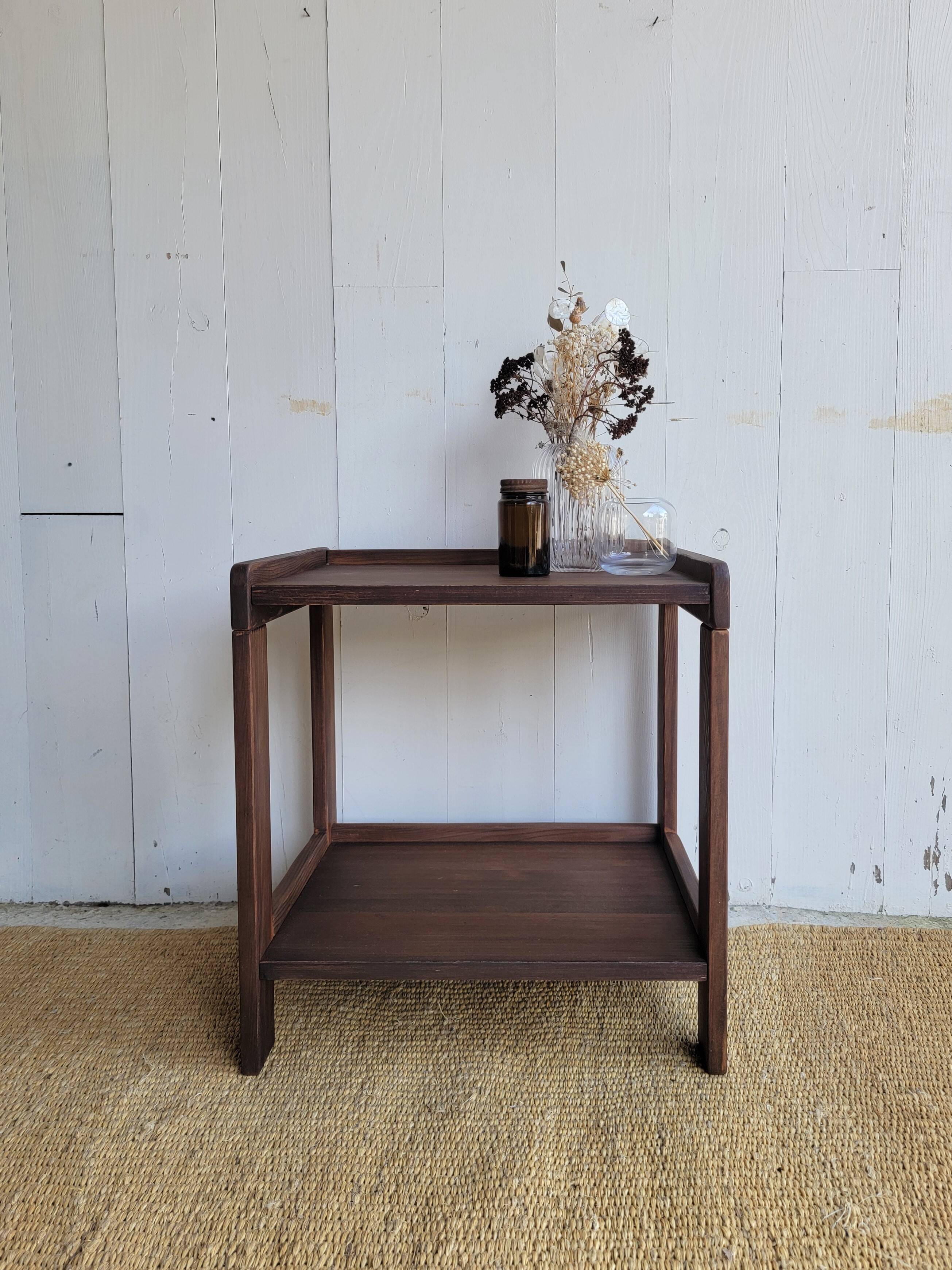 Dark wood bedside table - mid-century modern style