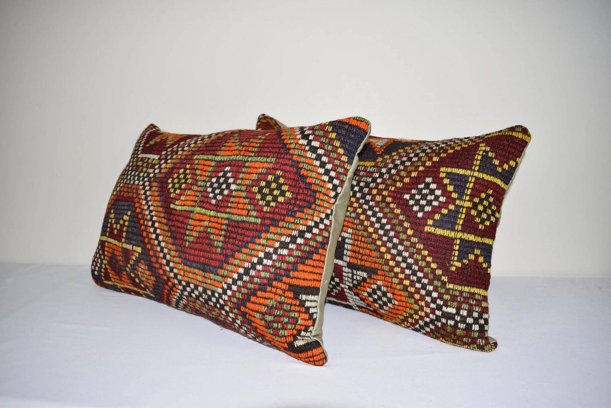 Set of 2 vintage Turkish cushion covers 41x61 cm