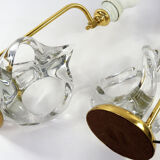 Lampes vintage françaises en cristal et laiton