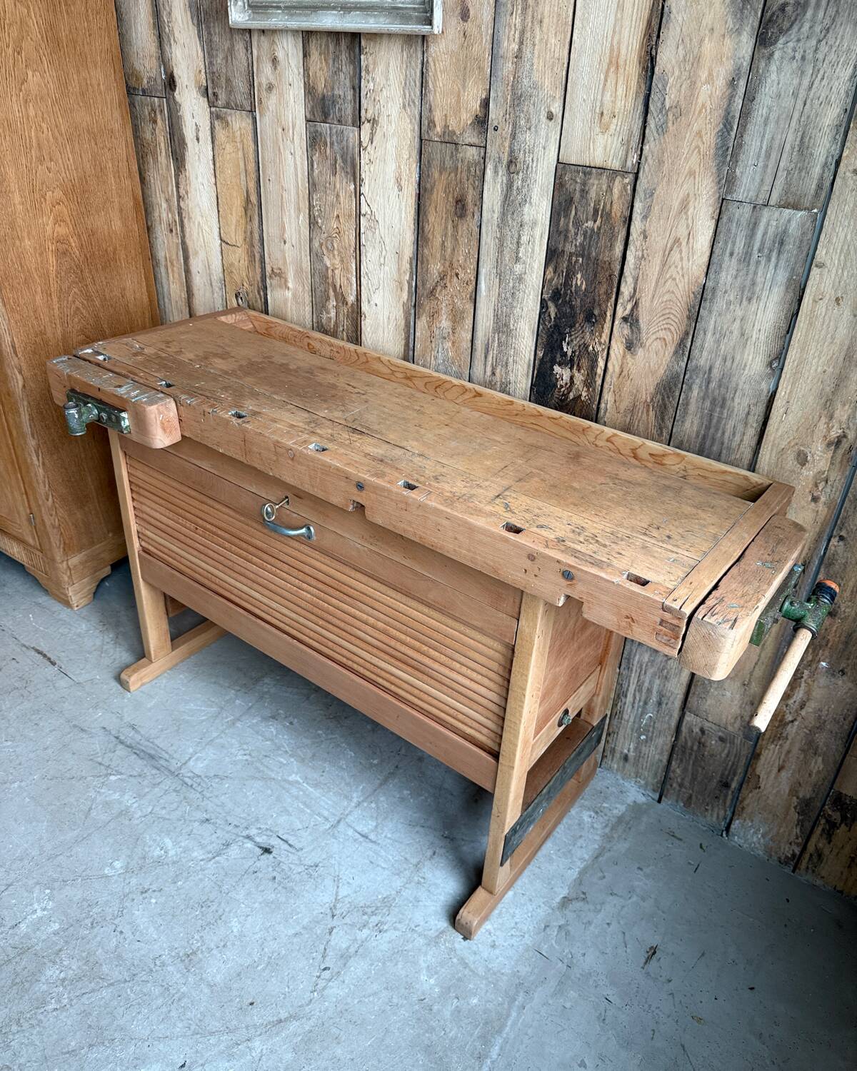 Vintage solid beech workbench (renovated)