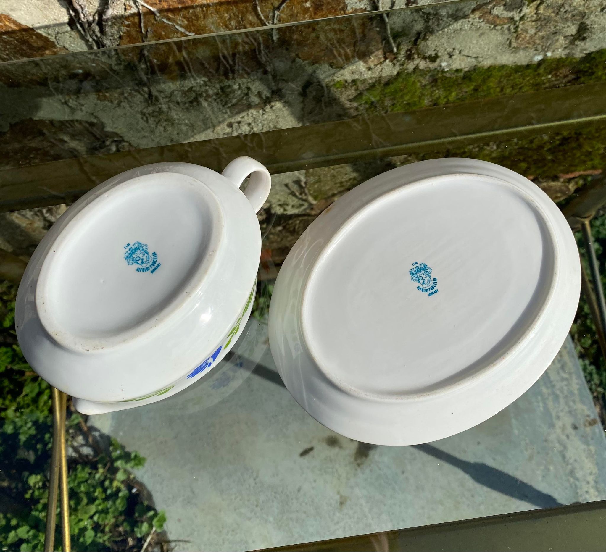 Porcelain sauce dish Alfoldi traditional Hungarian décor Vintage 70s-80s