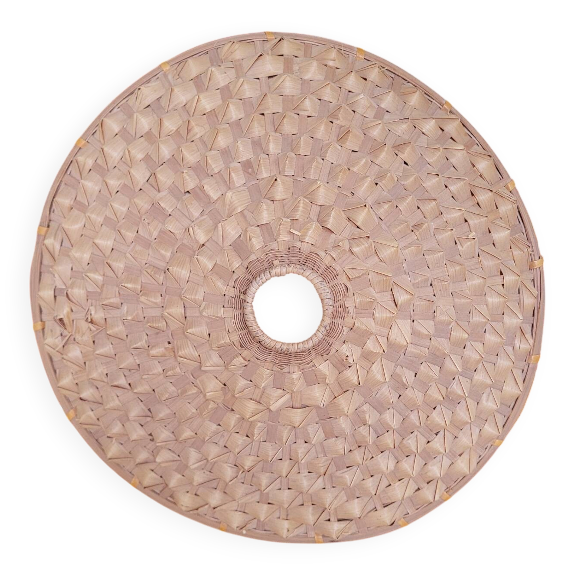 Large Woven Rattan Lampshade 70's