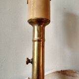 Table lamp with brass candle holder and marble base