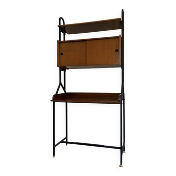 Freestanding wall unit with desk