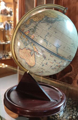 Mappemonde/globe terrestre vintage en métal