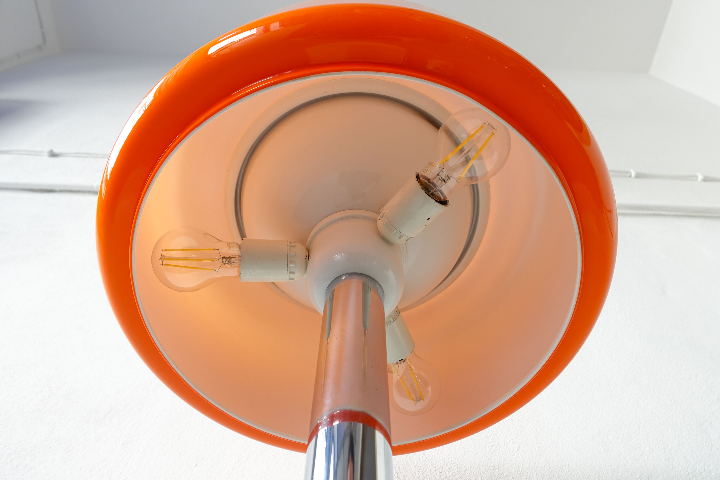 Floor Lamp Chrome and Orange, 1970's