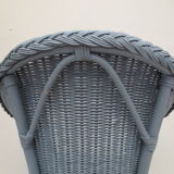 Child Wood brand rattan and wicker armchair in periwinkle blue