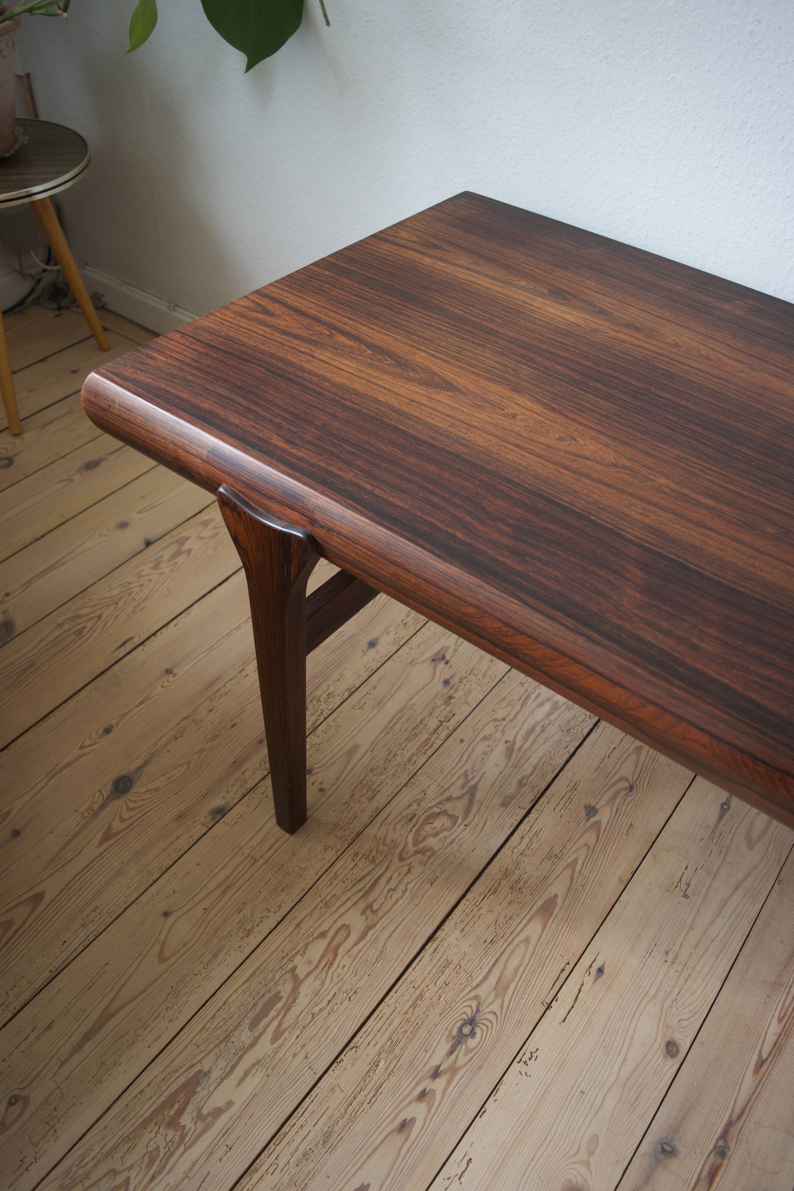 Vintage Brazilian Rosewood Coffee Table by Johannes Andersen for CFC Silkeborg